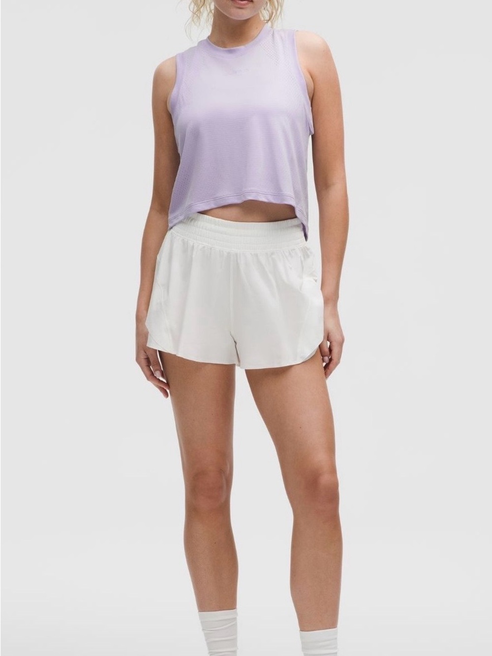 Swiftly High-low Cropped Tank Top, lavender frost